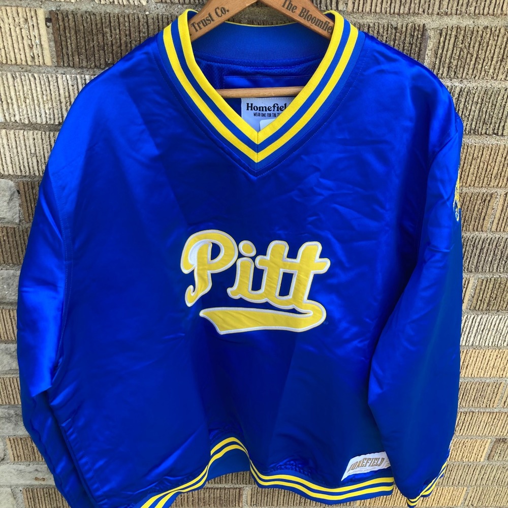 Homefield Pitt Panthers‎ Satin Pullover Windbreaker Blue Yellow Mens Large